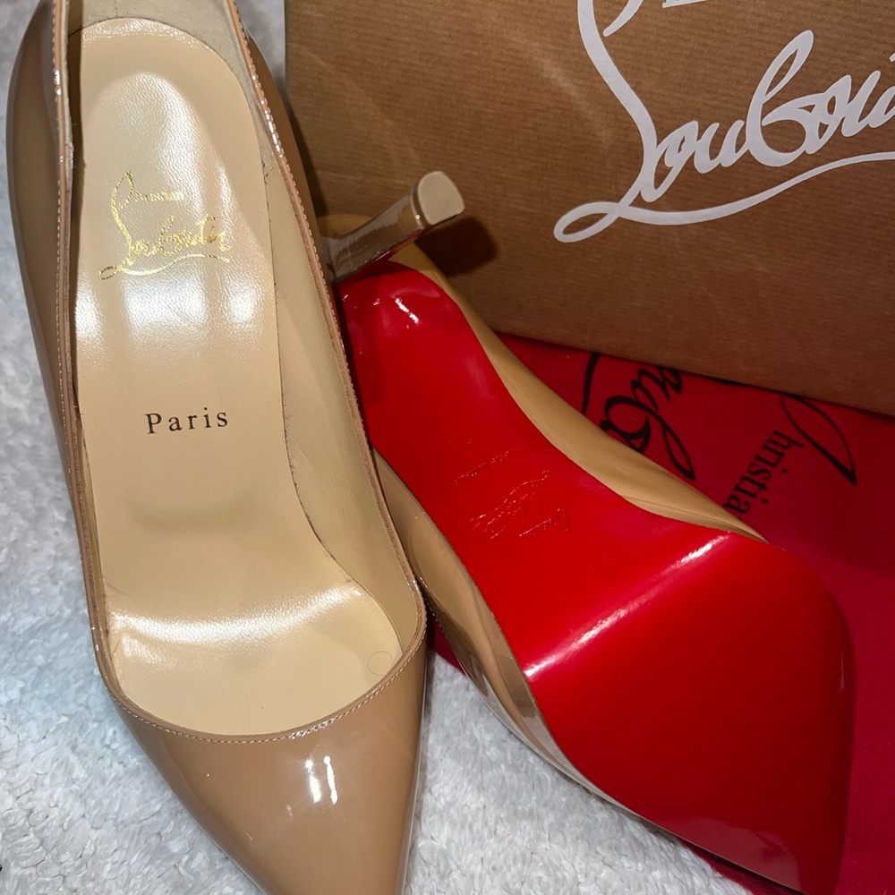 Christian Louboutin Beige and Red Heels